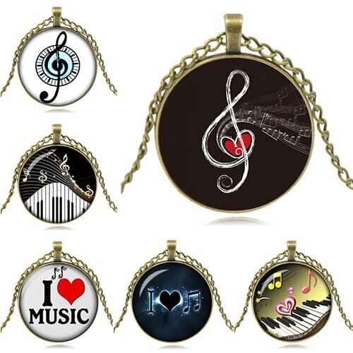 Chanfar music Necklace Lovely Cabochon Pendant Necklace Best Gift