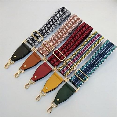 Nylon Colored Belt Bags Strap Accessories for Women Rainbow Adjustable Shoulder Hanger good gift chain bag straps good gift