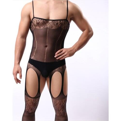 Men Sexy Lingerie intimates Exotic stocking bodysuit hot Sexy costumes Net Stockings Netting porno sleepwear Underwear hose