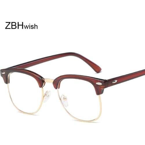Retro Mens Transparent Glasses Clear Lenses PC Comotuer Square Eyeglasses Frames For Women Reading Eyewear Male Spectacle