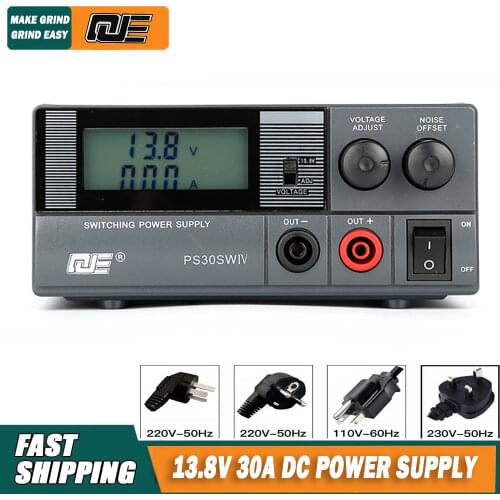 QJE PS30SWIV DC REGULATED POWER SUPPLY 13.8V fixed output 9-15V adjustable output Designed for communication equipment 30A