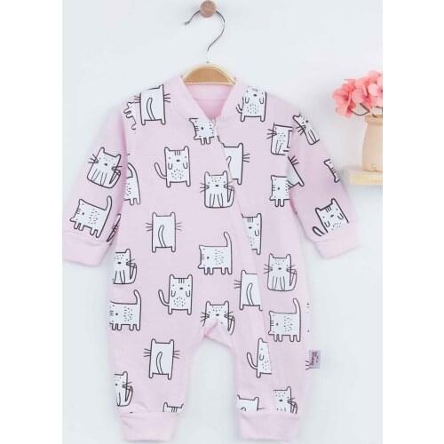 Pink Baby Girl Cat Rompers Babies Clothes Set Outfit Cotton Comfortable Underwear 2021 New Season Girls Salopet Model