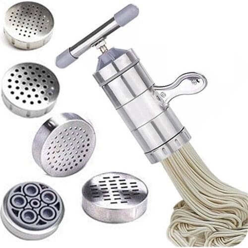 Hand Pressure Noodle Maker Stainless Steel Homehold Chinese Noodle Machine With Molds Handmade Spaghetti Machines Kitchen Tools