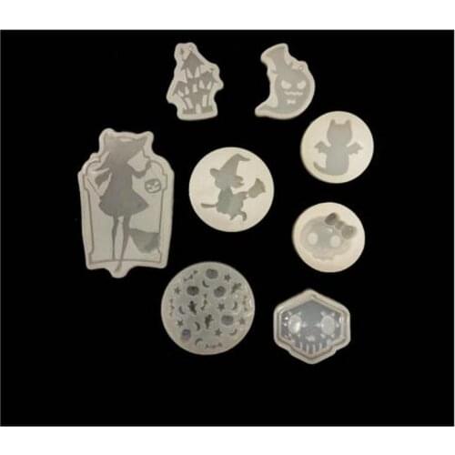 Halloween Style Mirror Surface Witch Bat Epoxy Resin Silicone Mold DIY Jewelry Fillings Pendant Charms Handmade Cabochon Mould