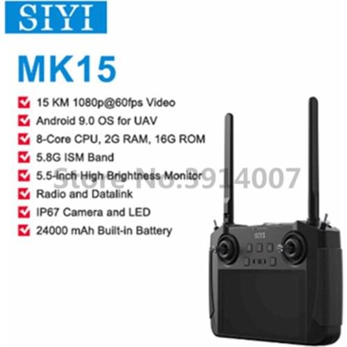 SIYI MK15 remote control Mini Handheld Afstandsbediening Radio Zender 5.5-Inch Hb Scherm 1080P Video 15Km 5.8G 9.0 2G Ram 16G Ro