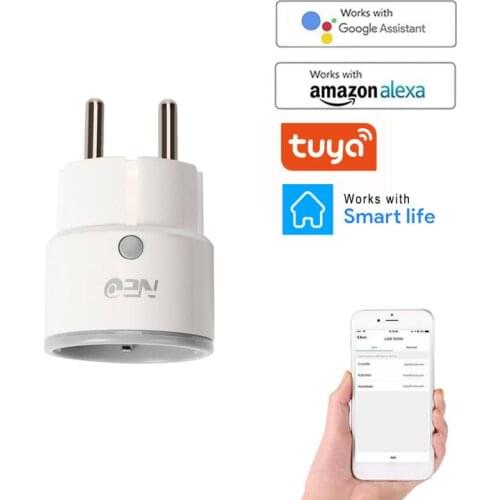 Smart Plug WiFi Socket EU 10A Power Monitor Timing Function Tuya Smart Life APP Control Works With Alexa Google Assistant