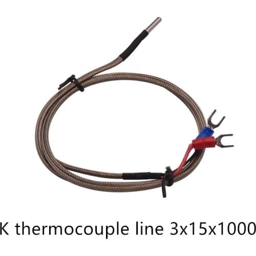 3d printer nozzle part temperature sensor k type thermocouple 3x15 wire length 1000mm 1pcs