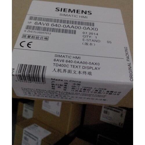 Brand new original authentic Name: TD400C text display Order number: 6AV6640-0AA00-0AX0 6AV66400AA000AX0