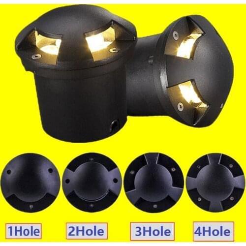 6x2W 12W LED Underground Lamps DC12V AC85-265V Outdoor Lighting IP67 LED Inground Buried Floor Deck Garden Yard Light