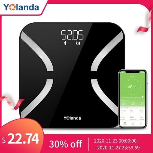 Smart Body Weight Scale Bluetooth Electronic Digital Body Fat Bathroom Scales Body Composition Scale iOS Android APP