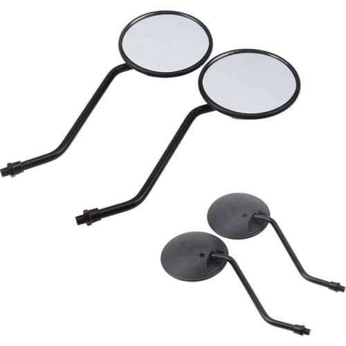 Universal Black Round Motorcycle Rear Side View Mirror Retroviseur Moto Cafe Racer Round Motorcycle Mirror Scooter Accessories