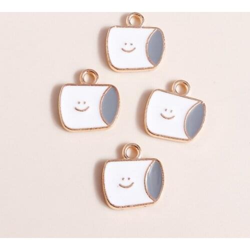 10pcs 13*13mm Gold Color Enamel Alloy Boy Charms Pendants Jewelry Making Figure Charms Necklaces Earrings Making Accessories diy