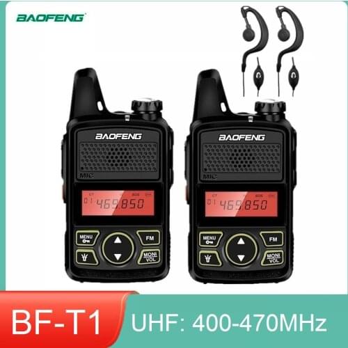 1/2/3/4/5pcs BAOFENG BF-T1 Mini Walkie Talkie UHF400-470MHz Ham Cb Radio Station Kids Radio Amateur Baofeng T1 Transceiver bf t1