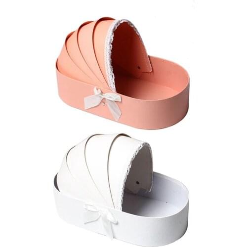2 Pcs Cradle Flower Box Rose Flower Arrangement Basket Gift Boxes Floral Flower Packing Boxes Wedding Home Decor, A & D