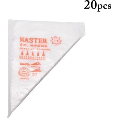20 Pcs/Set Disposable Pastry Bags Set DIY Cake Cream Decor Bag Icing Piping Bag For Cakecup Piping Tool Kitchen Cake Tools Kits