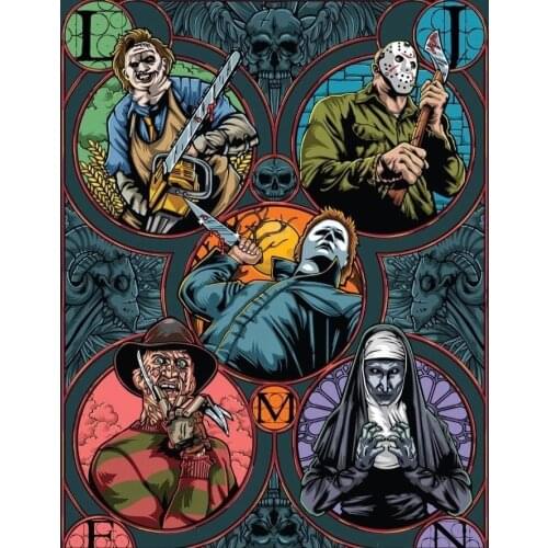 Diy 5D Diamond Painting Full Drill Horror Movie Embroidery Cross Stitch Kits Mosaic Rhinestone Picture Handmade Crafts Gifts