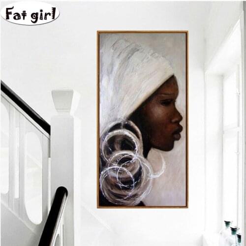 Large Size 5D Diamond Mosaic African woman Diamond Painting Rhinestone DIY Full Square Round Diamond Embroidery Home Decor