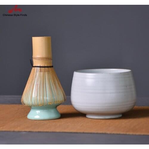 Tea Set Japanese Ceramic Matcha Bowls With Bamboo Whisk Tea Ceremony Sets Japanese Tea Sets Drinkware