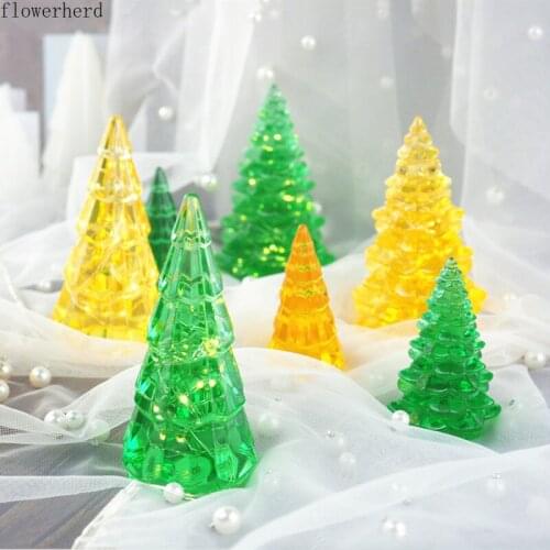 DIY Cake Decorating Tools Christmas Tree Mold Light Table Decor Mirror Silicone Mold Resin Molds Christmas Decorations
