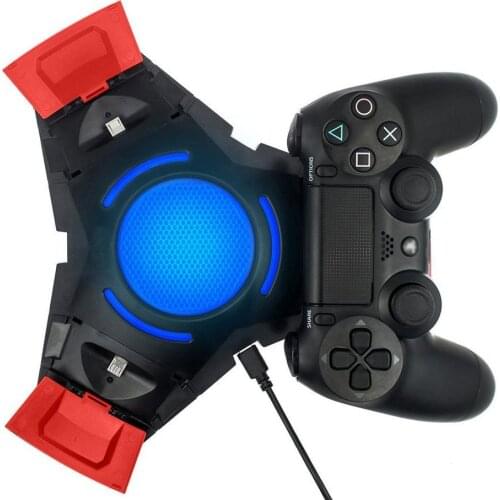 For Playstation 4 PS4 PRO Slim DualShock 4 Gamepad Controllers Charger Docking Station Tripple Charging Station With BLUE LED