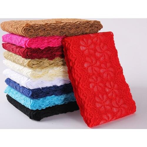 10 Yard 17cm Width Spandex Elastic Lingerie Lace Trim Flower Stretch Sewing DIY Appliques Lace Fabric For Underwear Bra