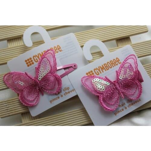 F10 Baby Girls Hair Accessories butterfly Sequin Shiny Fabrics And Crown Hair Clip Kids Children Hairpin