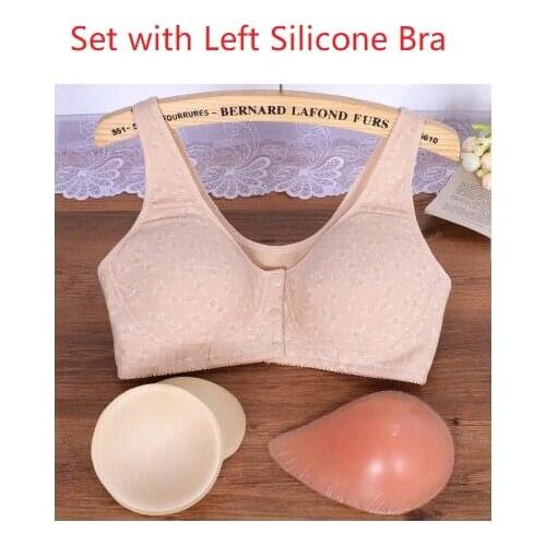 Surgical Resection False Breast After Breast Surgery Artificial Prosthesis Left or Right Breast Bra Cancer Sergery Bra Set D1009