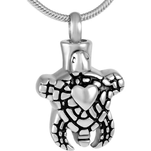 IJD9291 Pet urn ashes jewelry for holder,Hot sale unisex stainless steel sea turtle memorial locket cremation pendant necklace