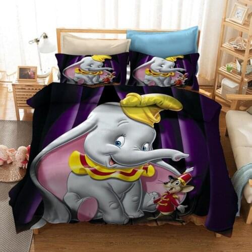 Quality Qualified Disney Dumbo Bedding Set Aesthetics Available Single Double King Size Boys Girls Bedroom Decoratio Gifts