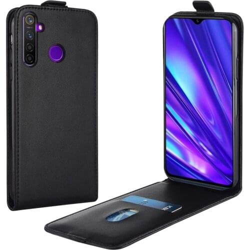 Flip Up and Down Leather Case for Realme 5 Pro RMX1971 RMX1821 CPH2207 CPH2145 Vertical Cover for Realme 5Pro Case Phone Bag