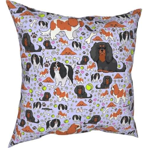 Charles Spaniels Dog Square Pillow Case Cushions for Sofa Cavalier King Spaniel Casual Pillowcase