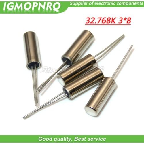 20pcs 32.768KHz Crystal oscillator Error 20ppm 3*8 32.768K 12.5pF Cylinder quartz resonator IGMOPNRQ