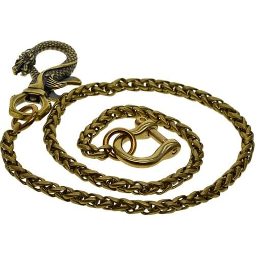 Brass Fire blood dragon wallet jean trousers wheat BSK snake chain D screw shackle connector Gothic Halloween gift EDC FOB