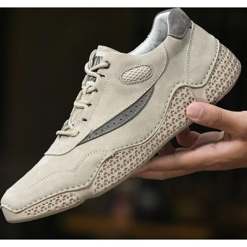 Fashion Casual Shoes Loafers Quality Leather Mens shoes Men Flats Moccasins Shoes Comfortable Driving Shoes Big Size 38-46