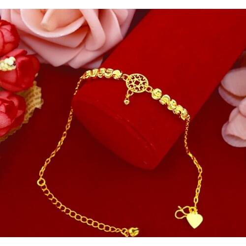 Simple Fashion 18K Gold Anklet for Women Jewelry With Watermelon Bead Pendant Chain Anklets for Girlfriend Birthday Gifts Female
