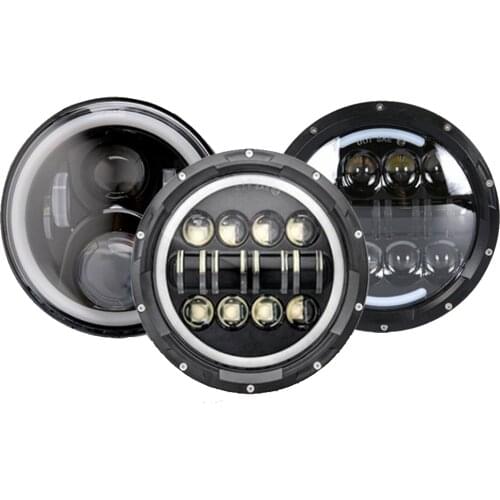 Motorcycle 7 inch Black LED Headlight for Harley Touring Ultra Classic Electra Street Glide Road King Yamaha Headlamp