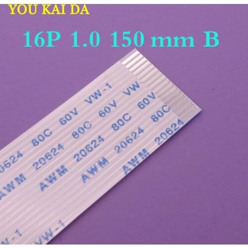 50pcs 16 pin FFC FPC flat flexible cable 1.0mm pitch 16pin B Reverse / Anisotropy Length 150mm Width 17mm Ribbon Flex Cable