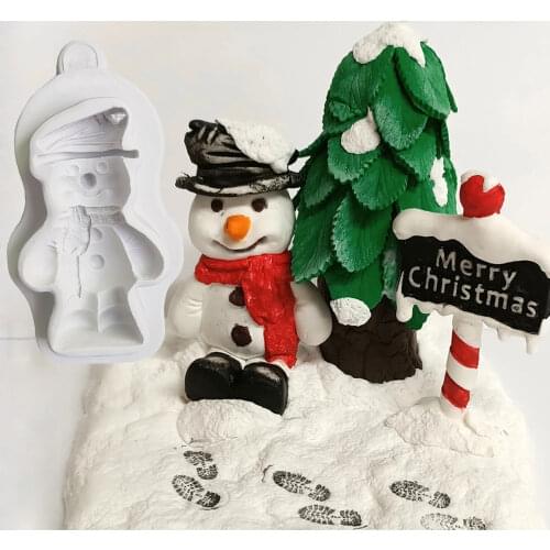 Snowman Silicone Mold Fondant Mould Cake Decorating Tools Chocolate Gumpaste Molds, Sugarcraft, Kitchen Gadget