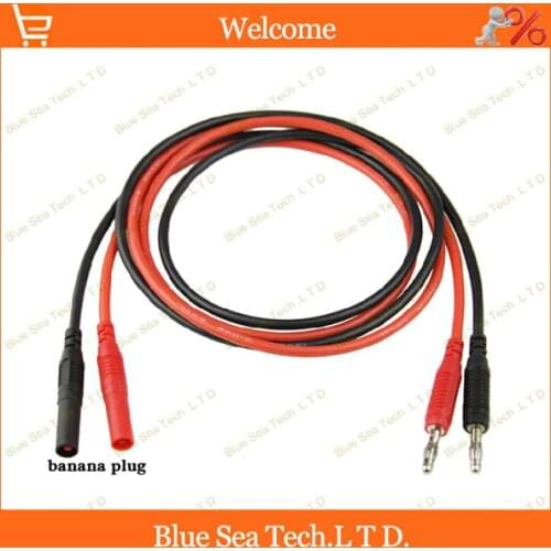 1 pair 1M High quality 4mm banana plug test cable,double plug test tool,13 AWG 2.5 sq soft silicone cable,32A Max