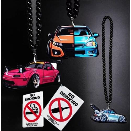 High-grade acrylic car modification model car mirror hanging pendant Wheel Hub air freshener car hanging perfume pendant