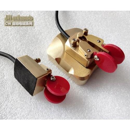 XB-3025A pure copper CW double propeller automatic key magnetic rebound base detachable Morse code