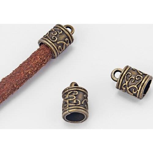 30pcs Antique Bronze Tone End Caps Bead Stopper For 5mm Round Bracelet Necklace Cord
