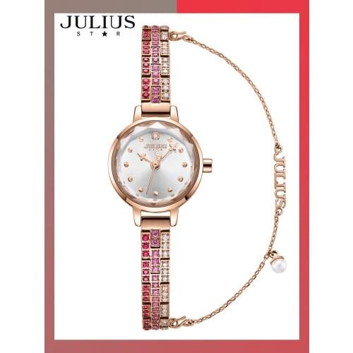 Julius Womens Watch Sapphire Luxury Real Diamond Hours Stainless Steel Bracelet Japan Quartz Girls Birthday Gift Box