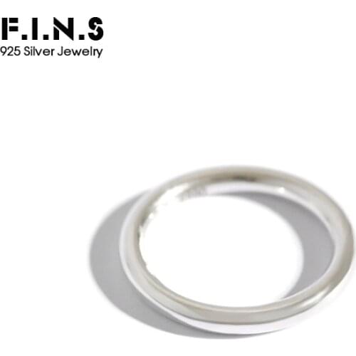 F.I.N.S S990 Pure Silver Minimalist Jewelry Circular Round Glossy Sterling Silver Ring 990 Womens Decoration Engagement Ring