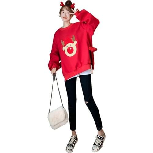 Winter Christmas loose Maternity Clothes Sweater Maternity Clothes Maternity Sweater