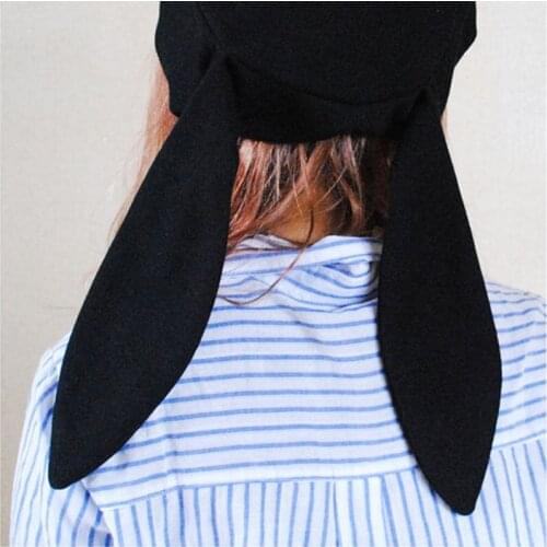 1pc 2019 Japanese Soft Girl Student Beret Women Cute Rabbit Ears Stylish Female Sweet Buds Cap Young Painter Black Cap