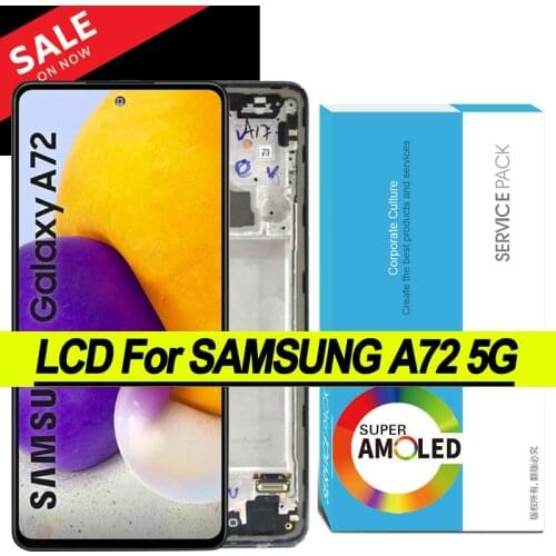 100% Original Amoled 6.7'' Display for Samsung Galaxy A72 5G Full LCD Touch Screen Digitizer Assembly Repair Parts