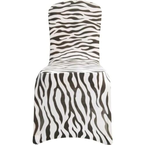 100PCS/Lot Wedding Party Decoration Zebra Color Lycra Chair Covers Spandex Banquet Chair cover Hotel Home Supply Seat Covers