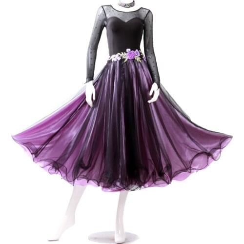 2018 New Led Costume Sale Ballroom Dance Skirts Newest Design Woman Modern Waltz Tango Dress/standard Competition Dress