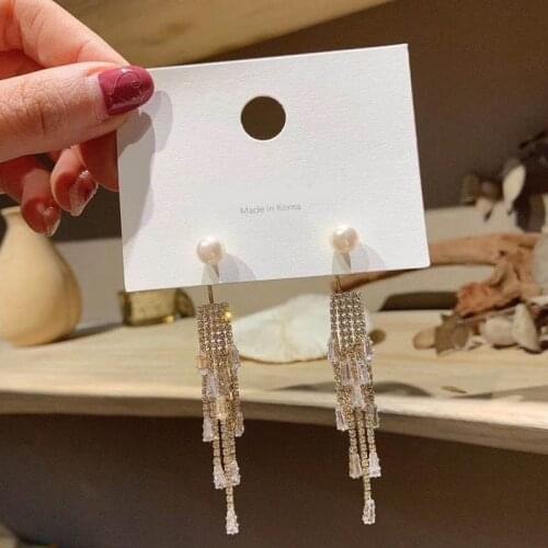 2020 New Fashion Trend Womens Earrings Delicate Tassels Drop Zircon Earrings For Women Party Girl Jewelry Gifts Wholesale